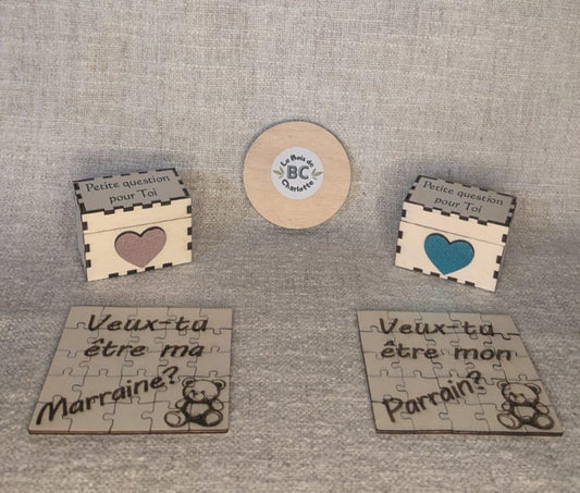 Puzzle "Veux-tu être mon Parrain ?" / "Veux-tu être ma Marraine ?"
